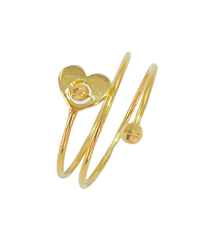 Golden Heart Spiral Ring in 18k Gold