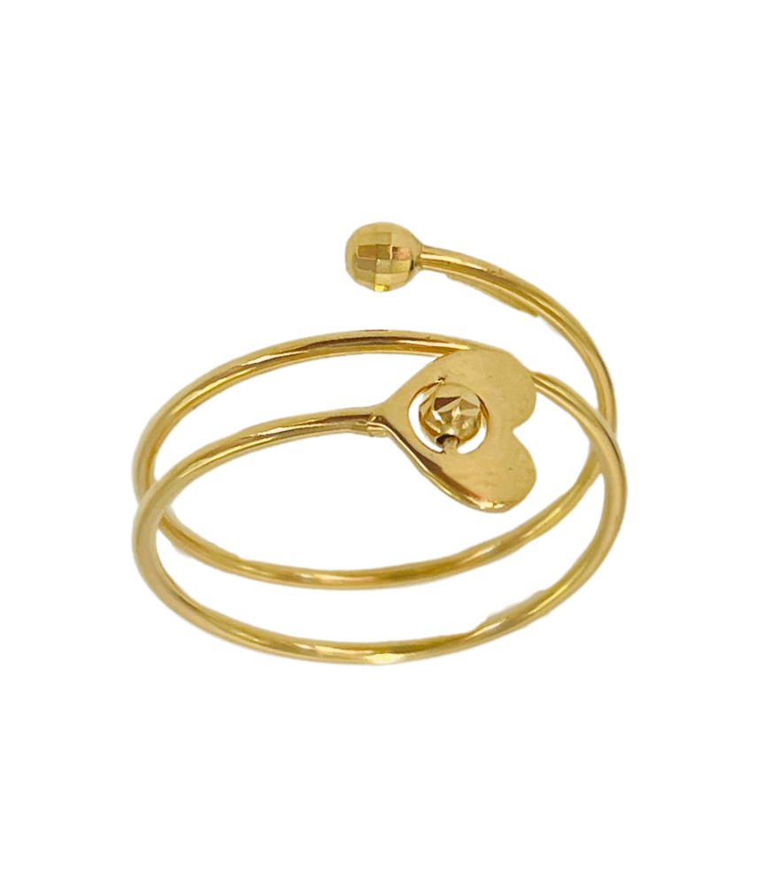 Golden Heart Spiral Ring in 18k Gold