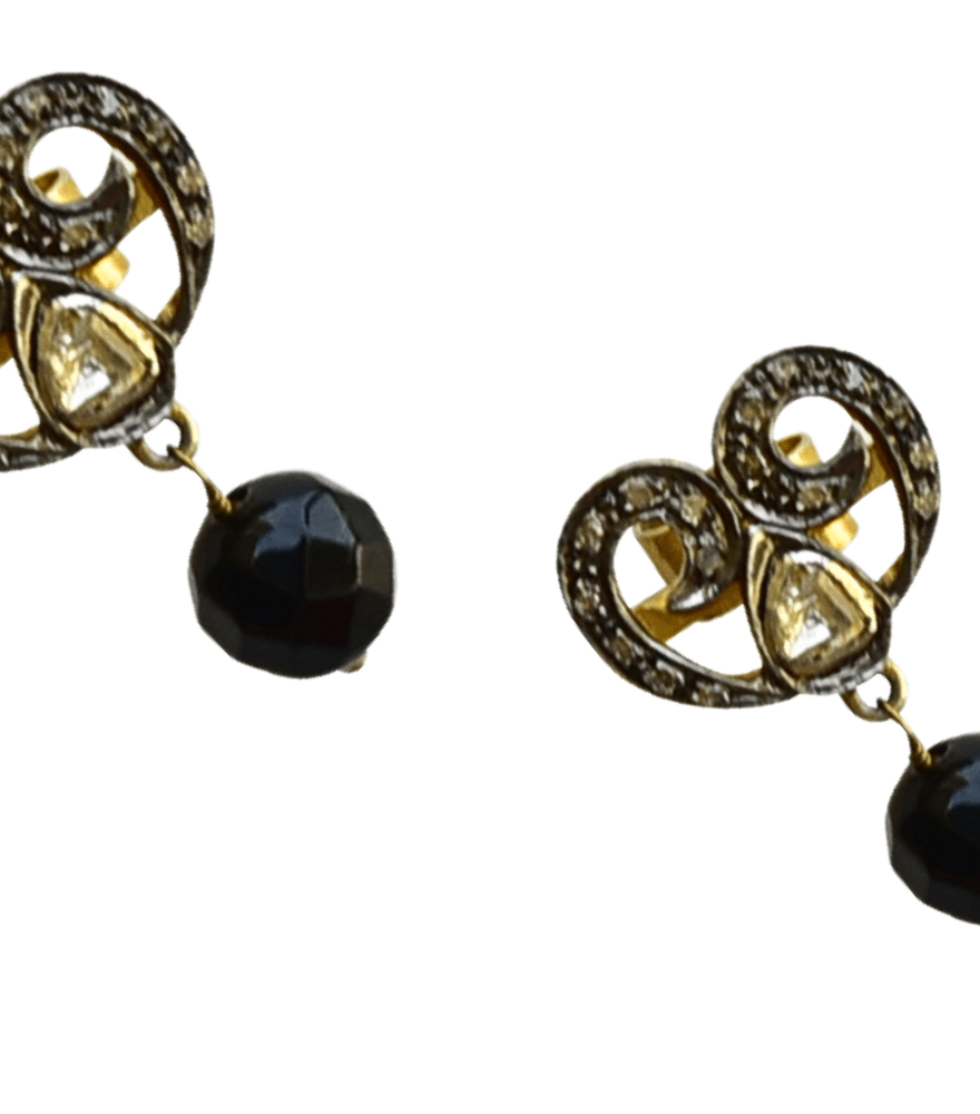 Closeup of Tarini Stud Earrings Jewelry for Pierced Ears 925 Sterling Silver Metal One Size 6.4gms