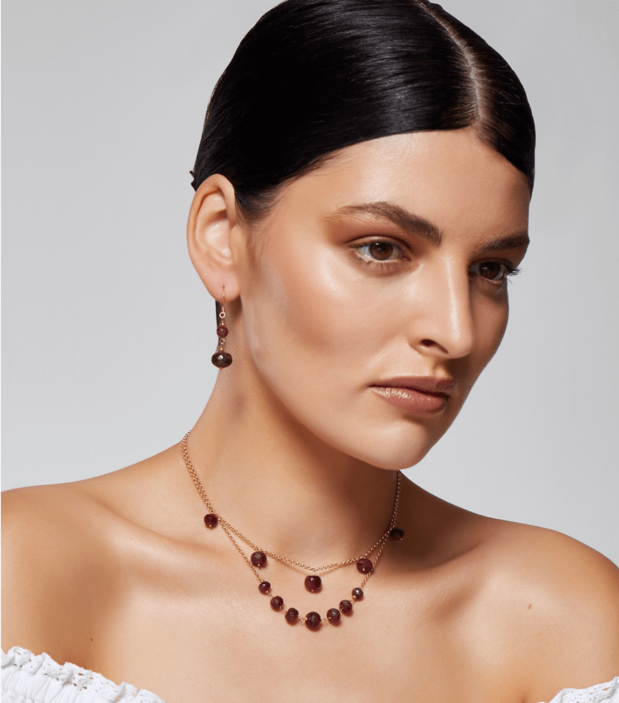 Alternate View of Model Wearing Sana Earrings Jewelry for Pierced Ears 18k Yellow Gold with Hallmark Stamp Metal One Size 6.4gms