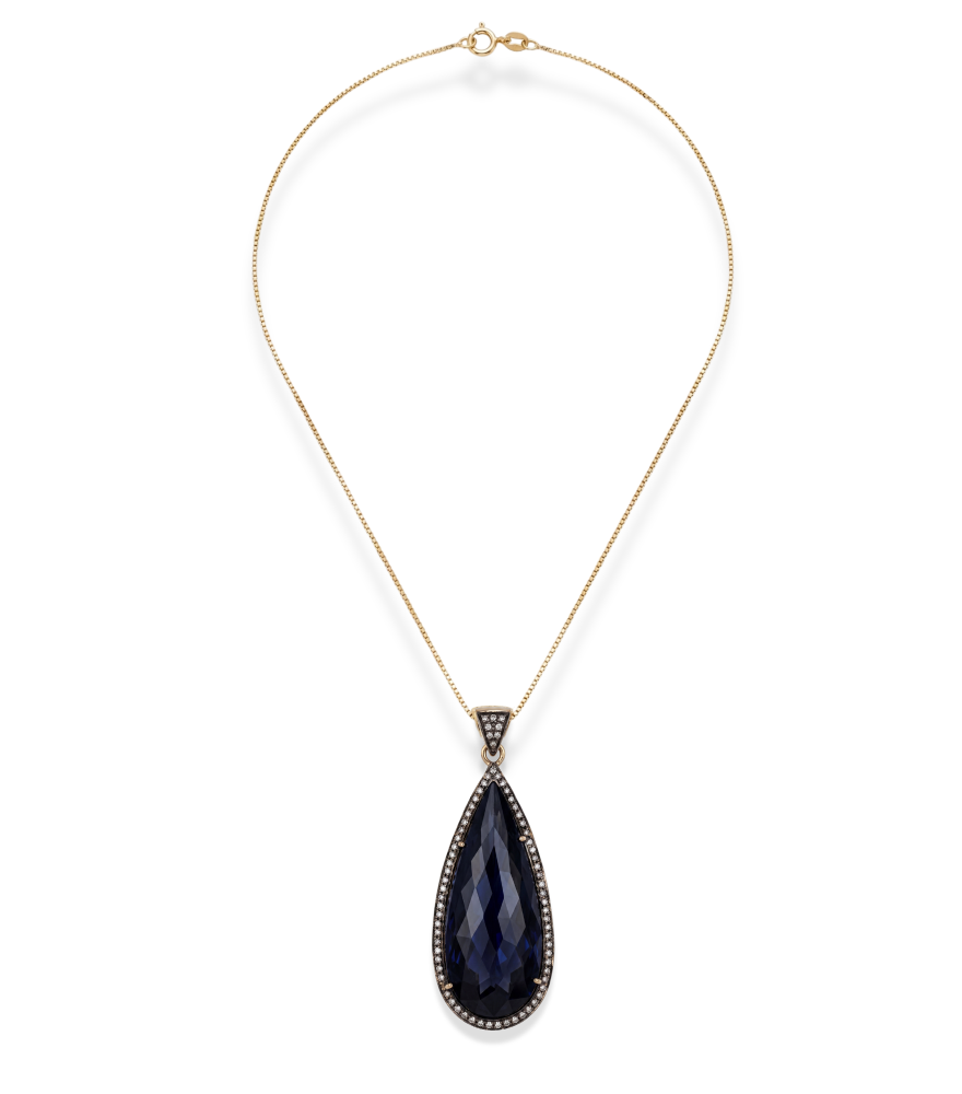 Rear View of Suman Pendant Necklace Comfort Fit 925 Sterling Silver One Size 15.8gms