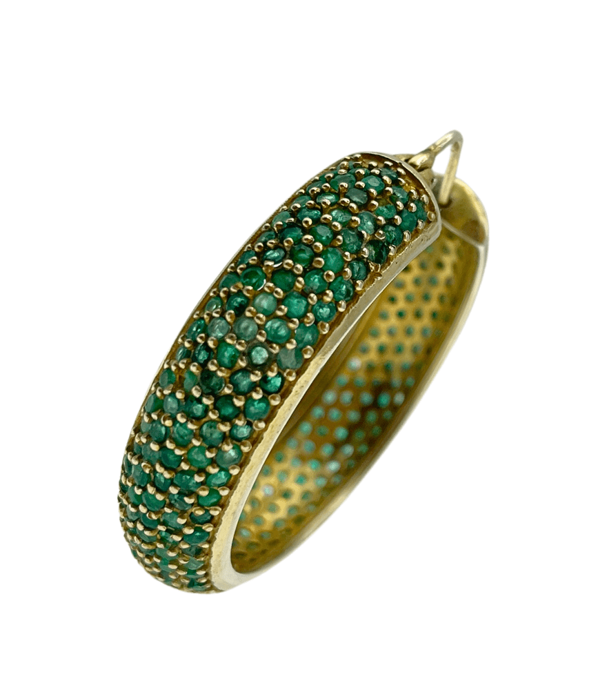 Pari Hoop Earrings - Emeralds