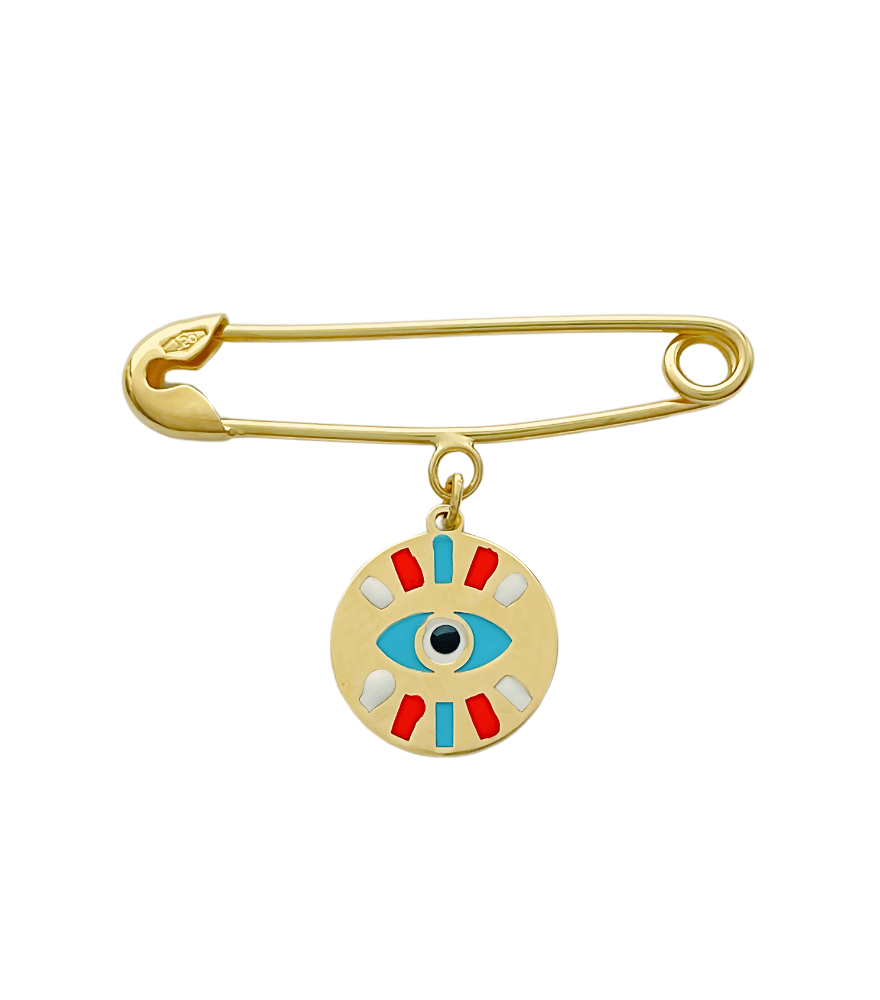 Rear View of Amira Brooch Pin in 18K Gold Regular 18k Yellow with Hallmark Stamp Metal One Size 0.9gms