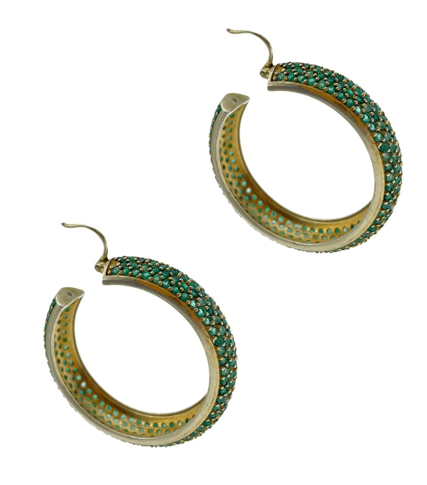 Pari Hoop Earrings - Emeralds