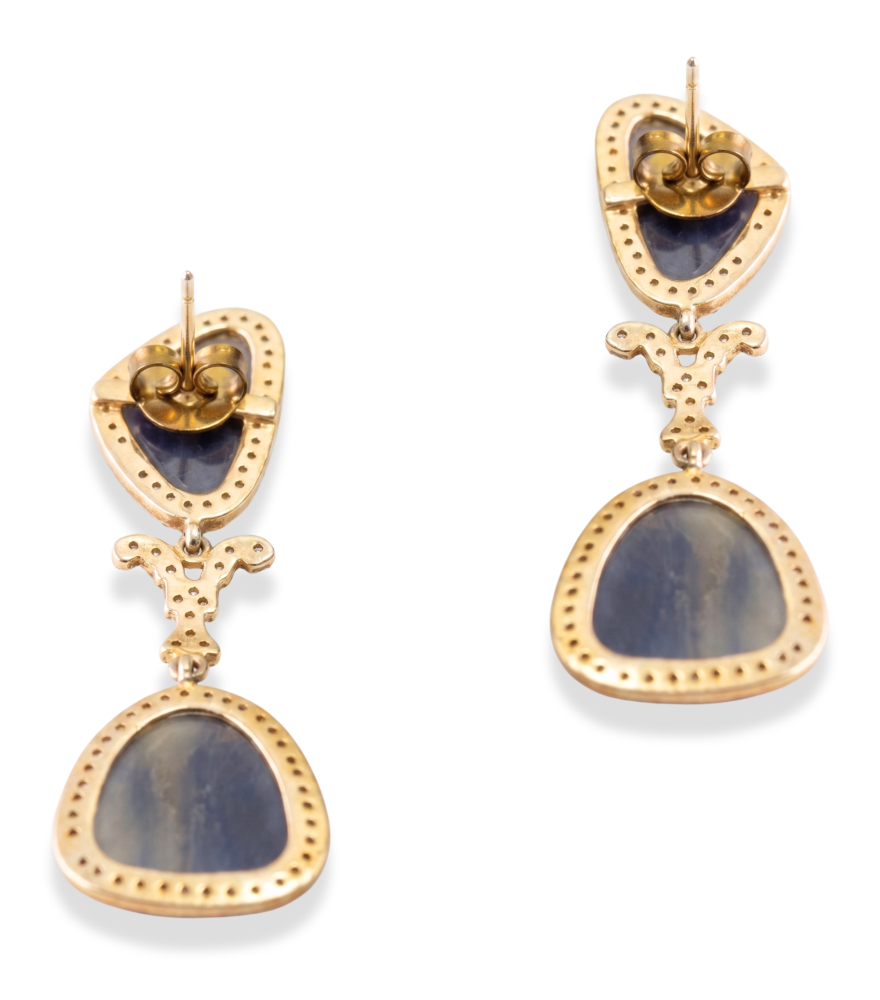 Rear View of Aasha Earrings Jewelry for Pierced Ears 925 Sterling Silver One Size 17.2gms