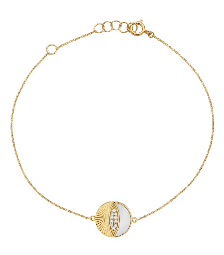 Front View of Riva Bracelet in 18k Gold Comfort Fit Yellow with Hallmark Stamp 7 inches 1.1gms