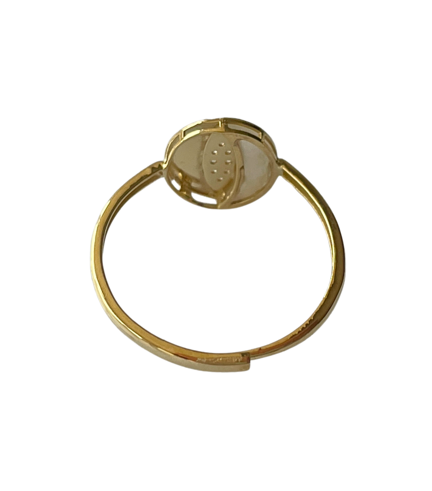 Rear View of Riva Open Ring in Solid 18k Gold- Adjustable Fine Gold For Women Open-Adjustable-Resizable 1.3gms Yellow