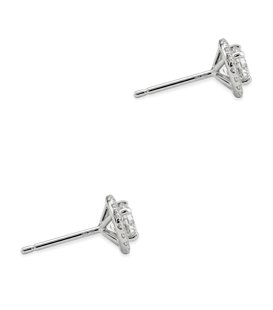 Rear View of Cosmos Stud in 18K White Gold Jewelry for Pierced Ears 18k One Size 0.8gms Yellow