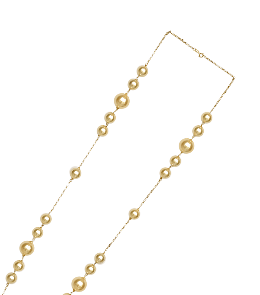 Rear View of Alisha Pearl Necklace in 18k Gold Fixed Length Yellow with Hallmark Stamp Metal Stone One Size 55.2gms
