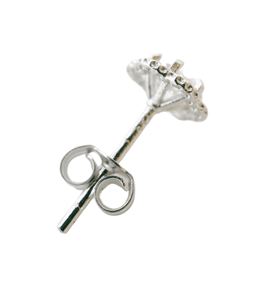 Closeup of Cosmos Stud in 18K White Gold Jewelry for Pierced Ears 18k One Size 0.8gms Yellow