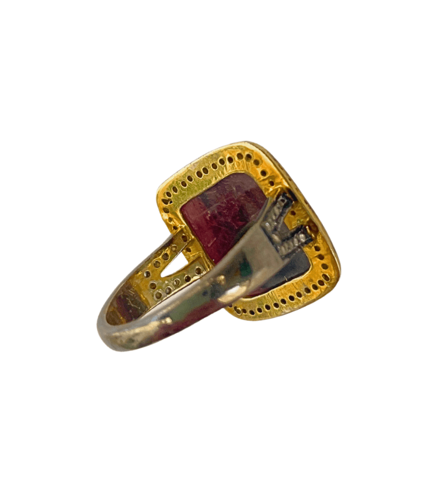 Rear View of Nargis Ring in Sterling Silver Comfort Fit 925 Metal One Size 8gms