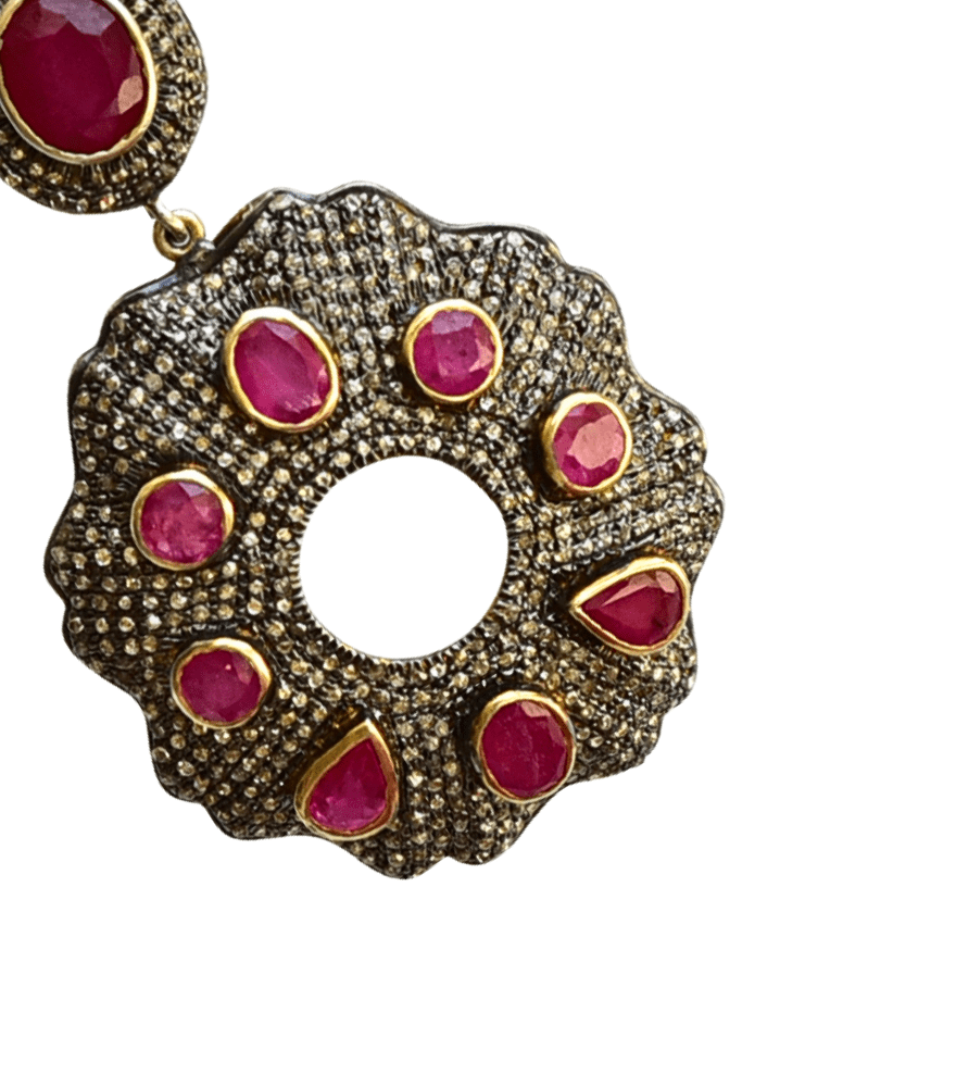Nitya Earrings in Antique Silver