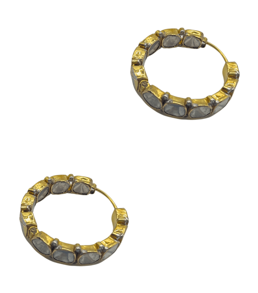 Chandra Polki Hoop Earrings