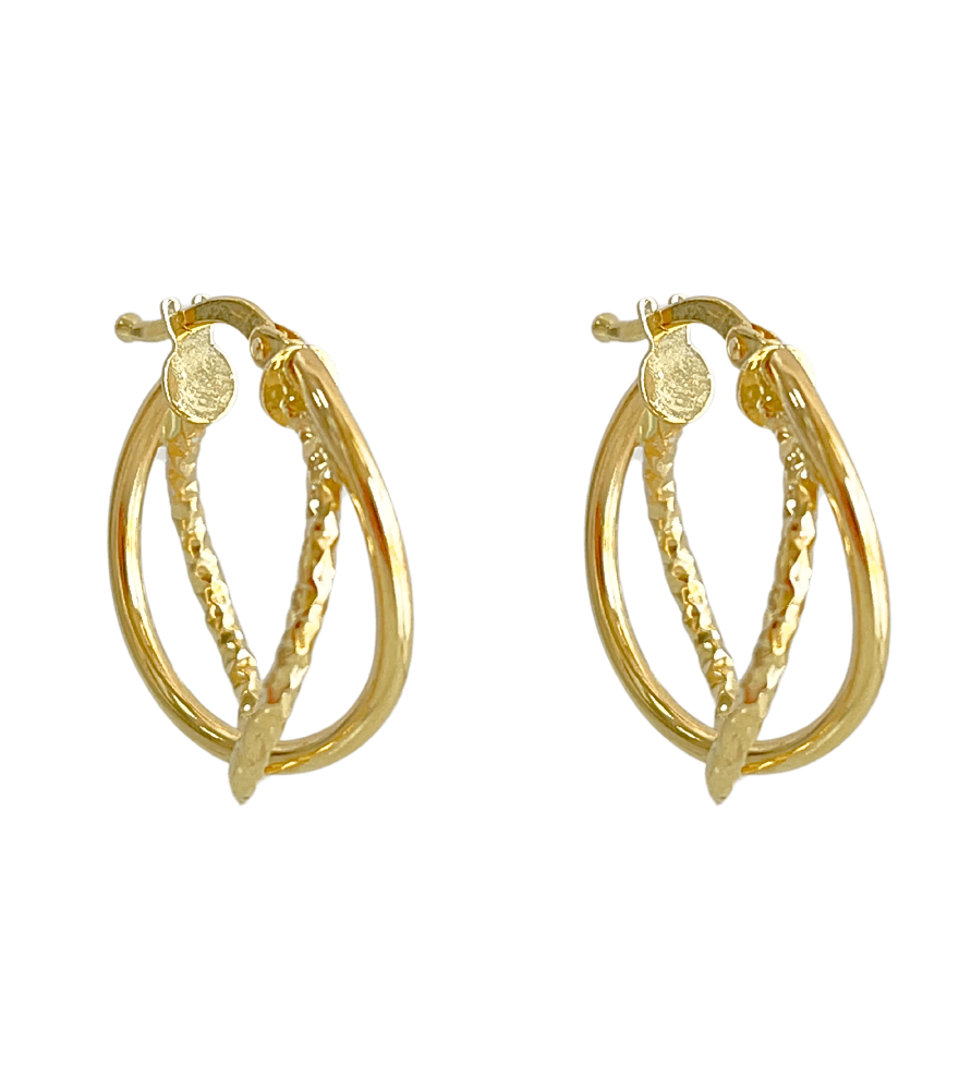 Front View of Serafina Hoop Earrings in 18k Gold Jewelry for Pierced Ears Yellow with Hallmark Stamp Metal One Size 1.7gms