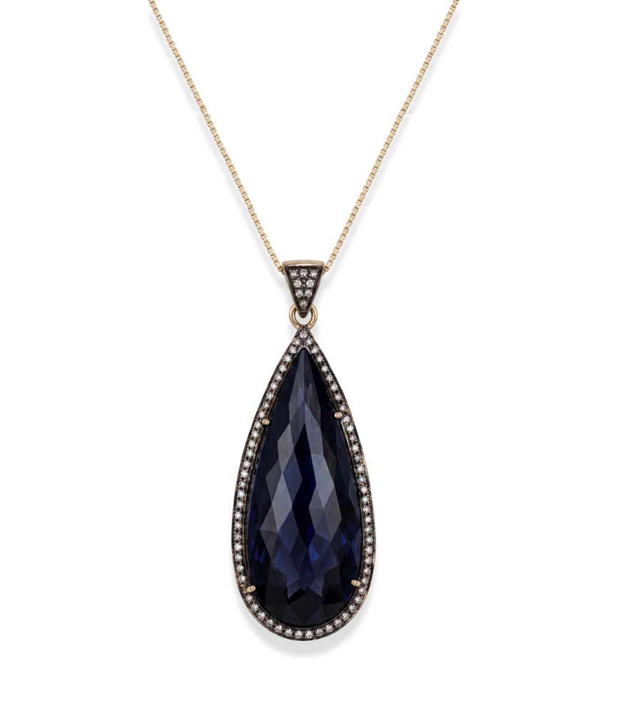 Front View of Suman Pendant Necklace Comfort Fit 925 Sterling Silver One Size 15.8gms