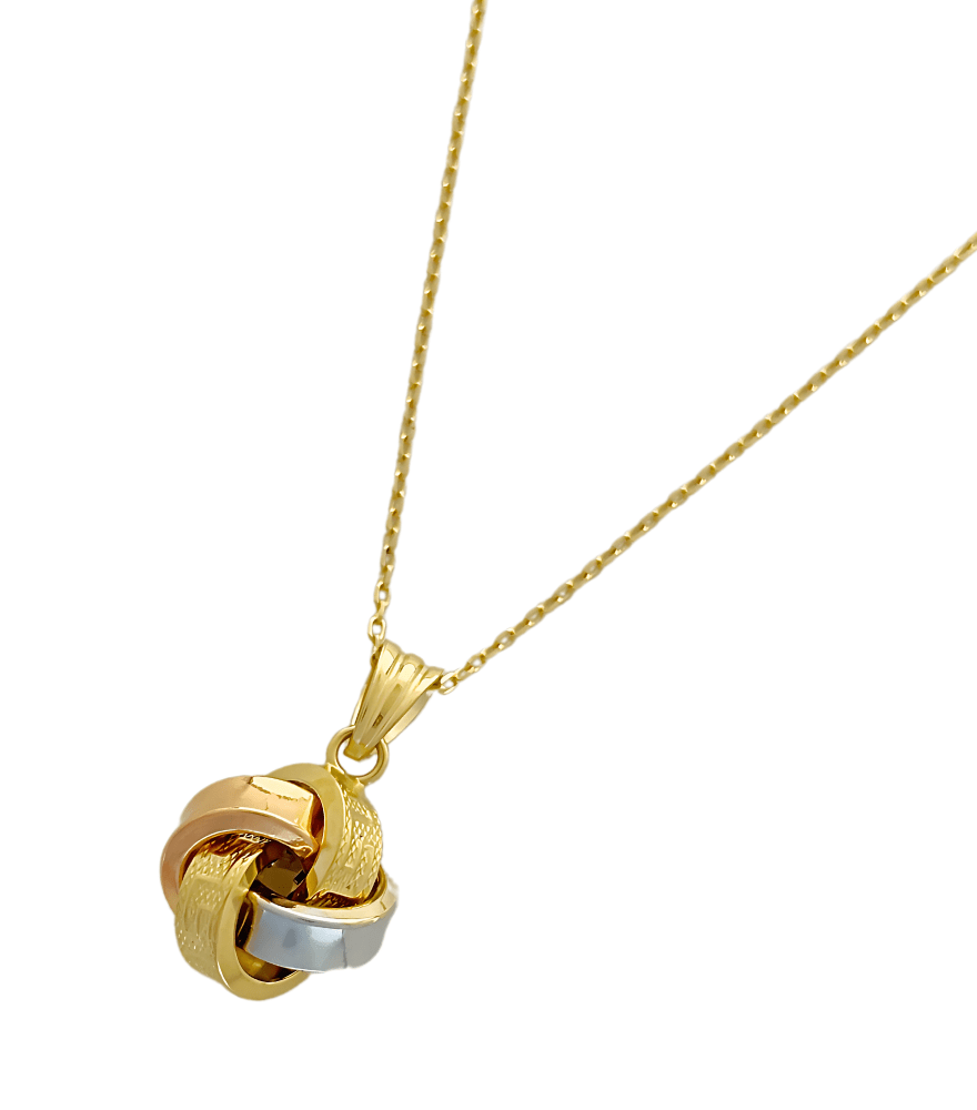 Closeup of Rosana Pendant Necklace in 18k Gold Fixed Length Yellow with Hallmark Stamp Metal One Size 2.1gms