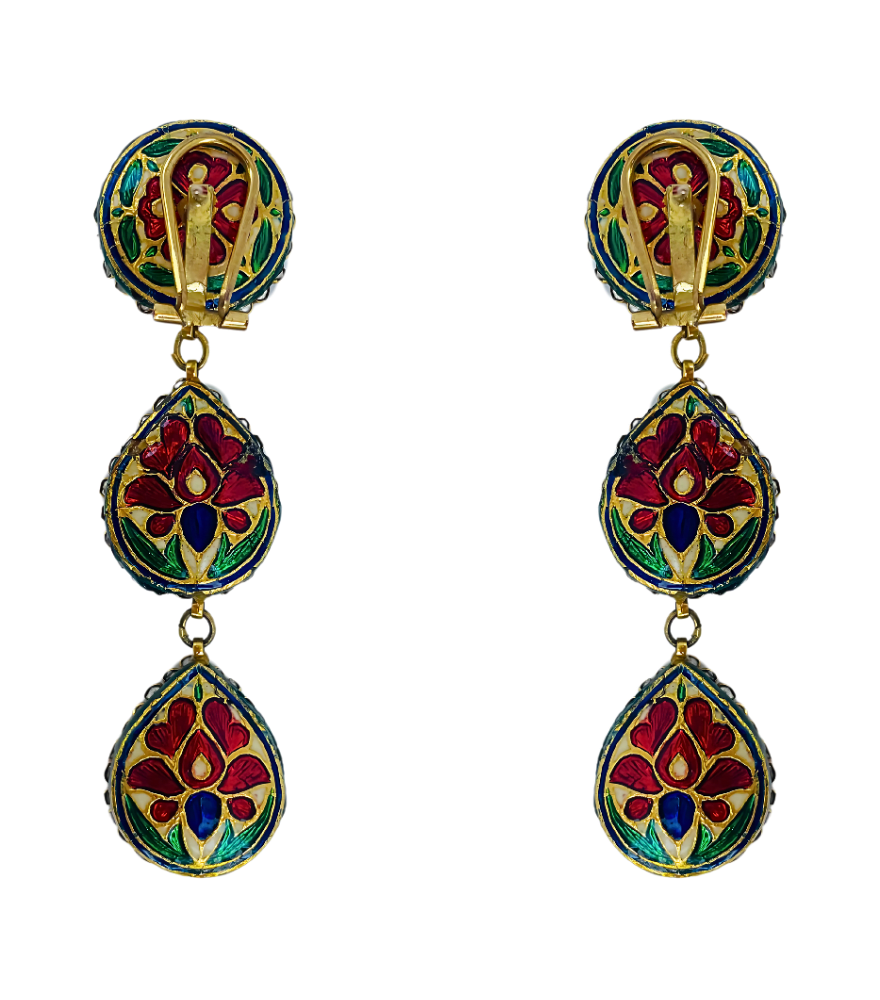 Aarti Single Cut Diamond Earrings in Gold