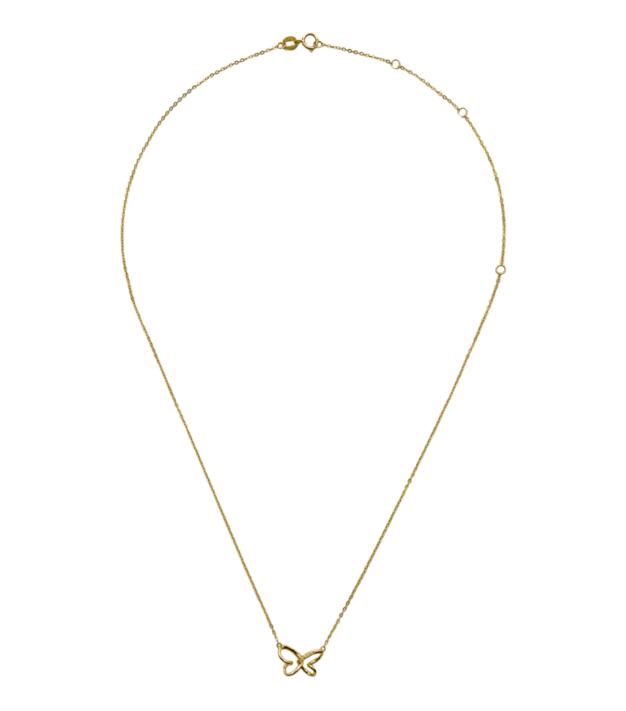 Rear View of Faye diamond Necklace in 18k Gold Comfort Fit Yellow with Hallmark Stamp Metal One Size 1.4gms