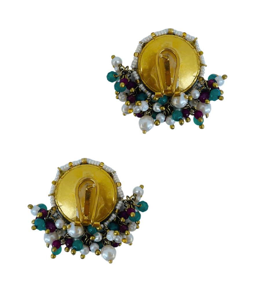 Tanishka Unut Polki Earrings in Gold