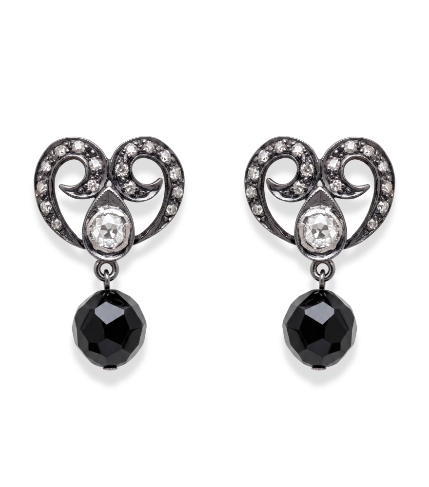 Front View of Tarini Stud Earrings Jewelry for Pierced Ears 925 Sterling Silver One Size 6.4gms