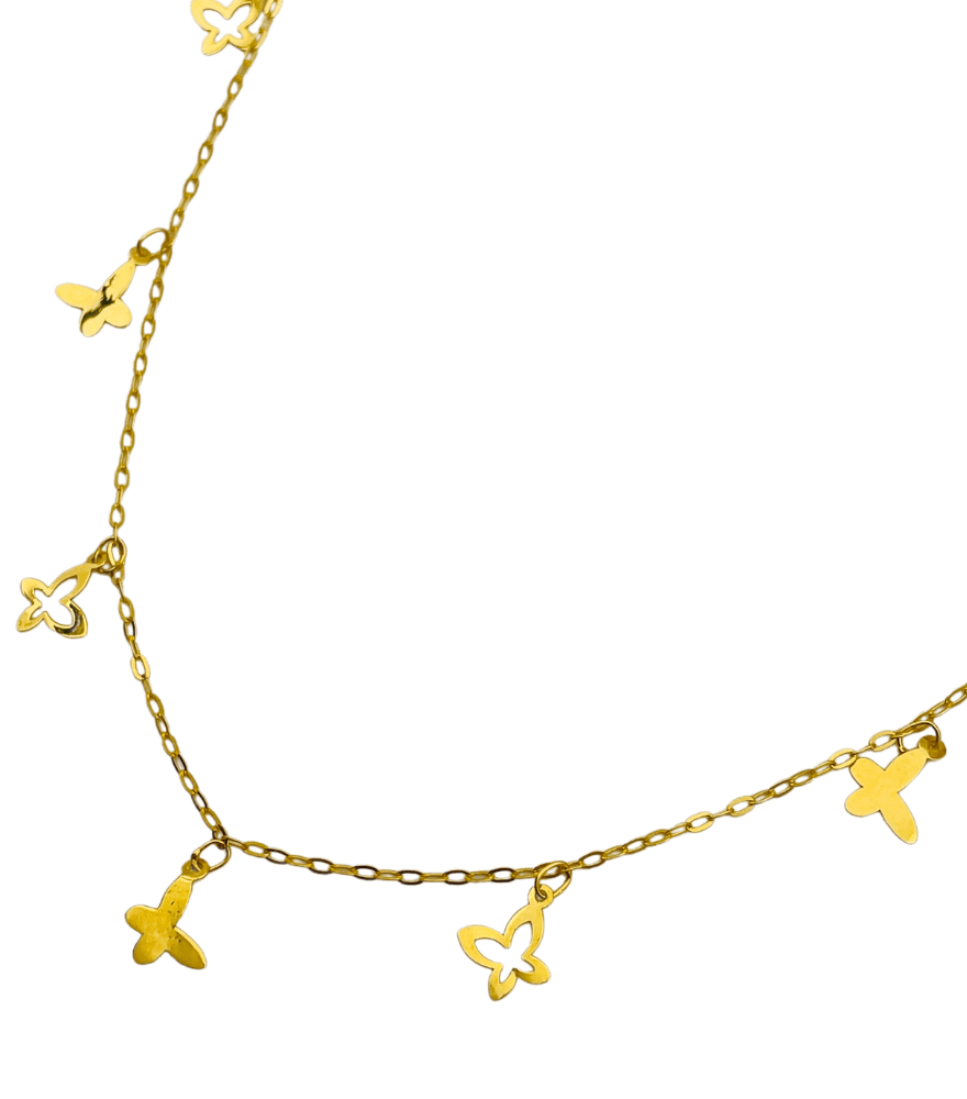 Eden Butterfly Charm Necklace in 18k Gold