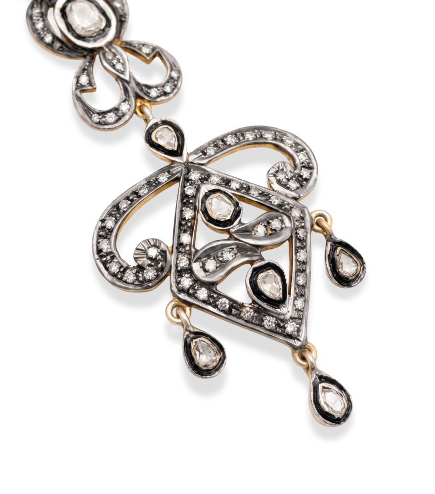 Closeup of Rina Dangle Earrings Jewelry for Pierced Ears 18k Gold Plated 925 Sterling Silver One Size 23.4gms
