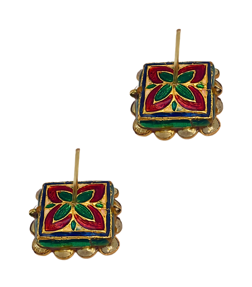 Tanu Uncut Polki Earrings in Gold