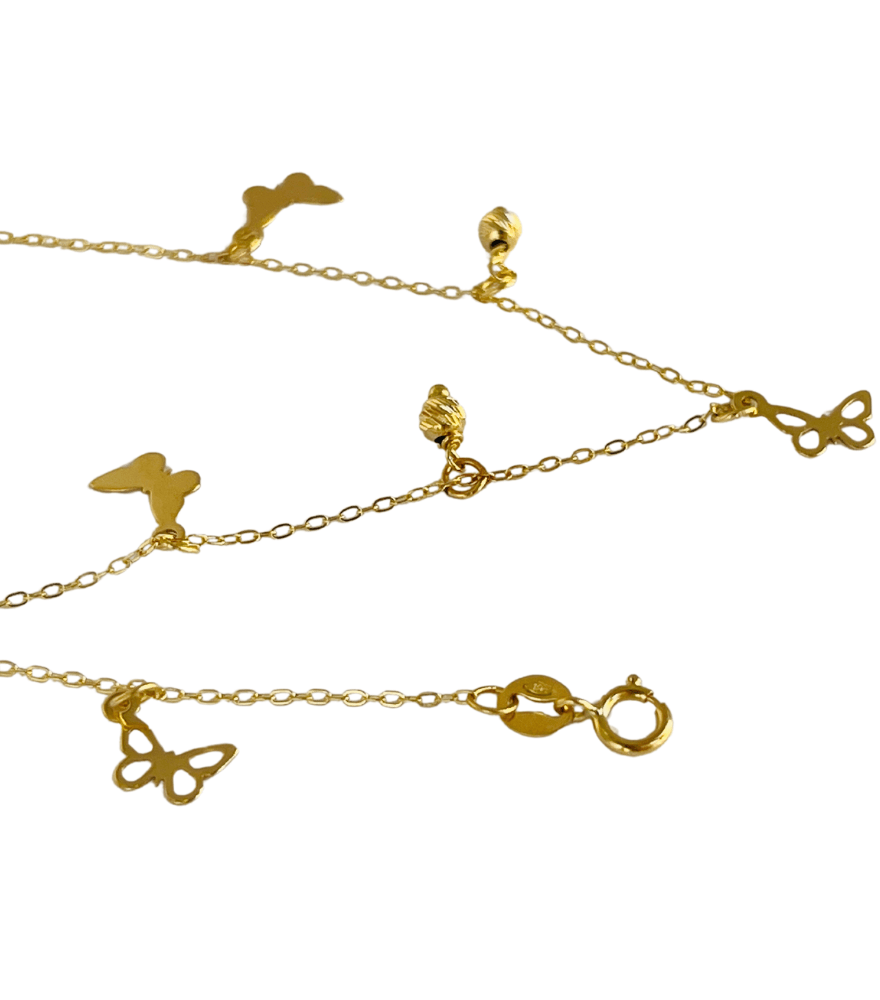 Bianca Butterfly Charm Bracelet in 18K Gold