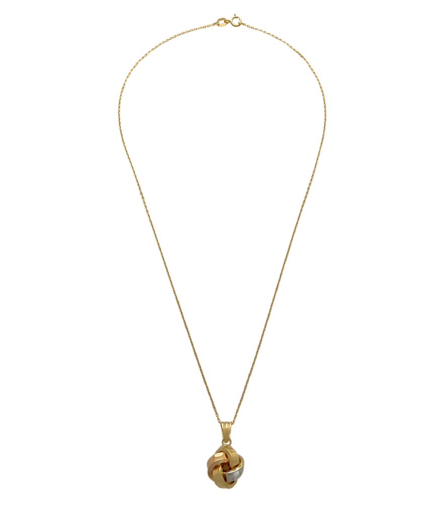 Rear View of Rosana Pendant Necklace in 18k Gold Fixed Length Yellow with Hallmark Stamp Metal One Size 2.1gms