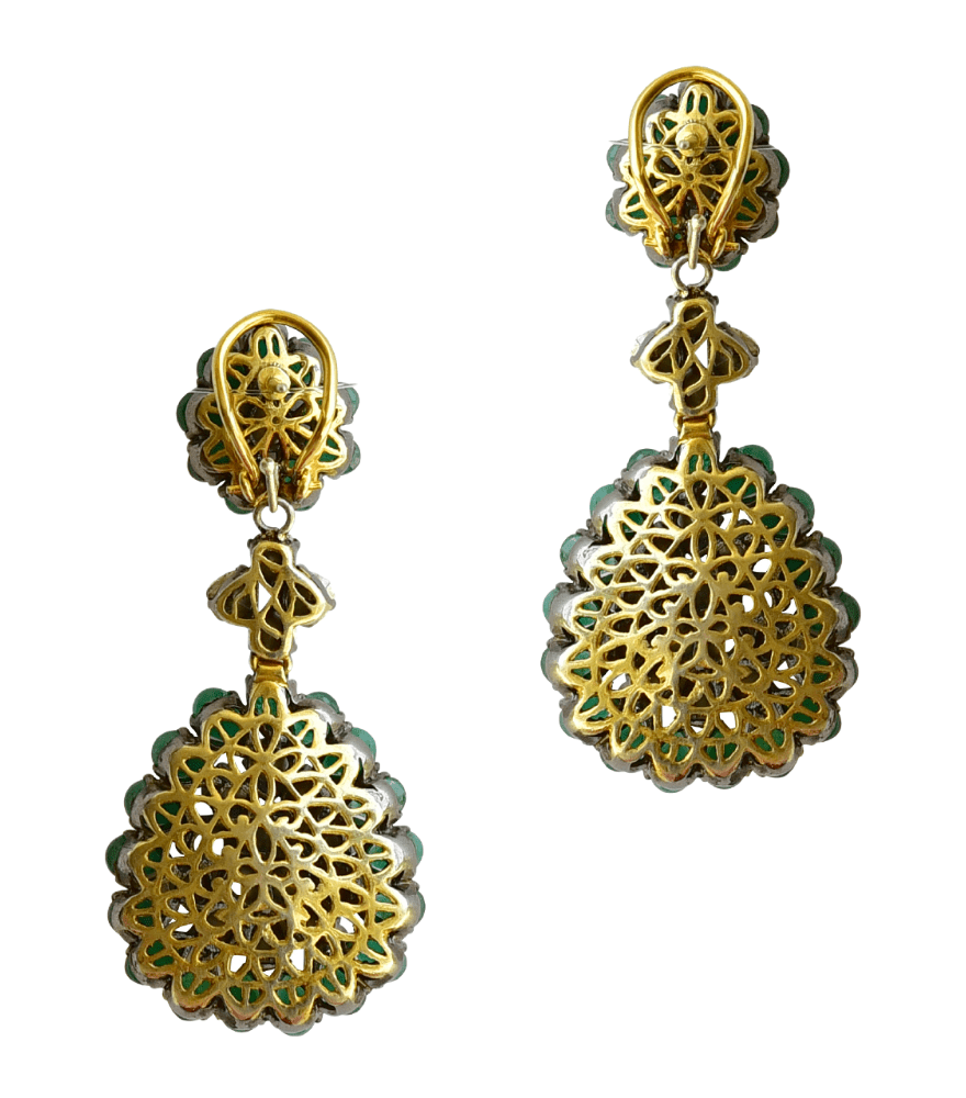 Rear View of Sanam Earrings Jewelry for Pierced Ears 18k Gold Plated 925 Sterling Silver Metal One Size 28.7gms