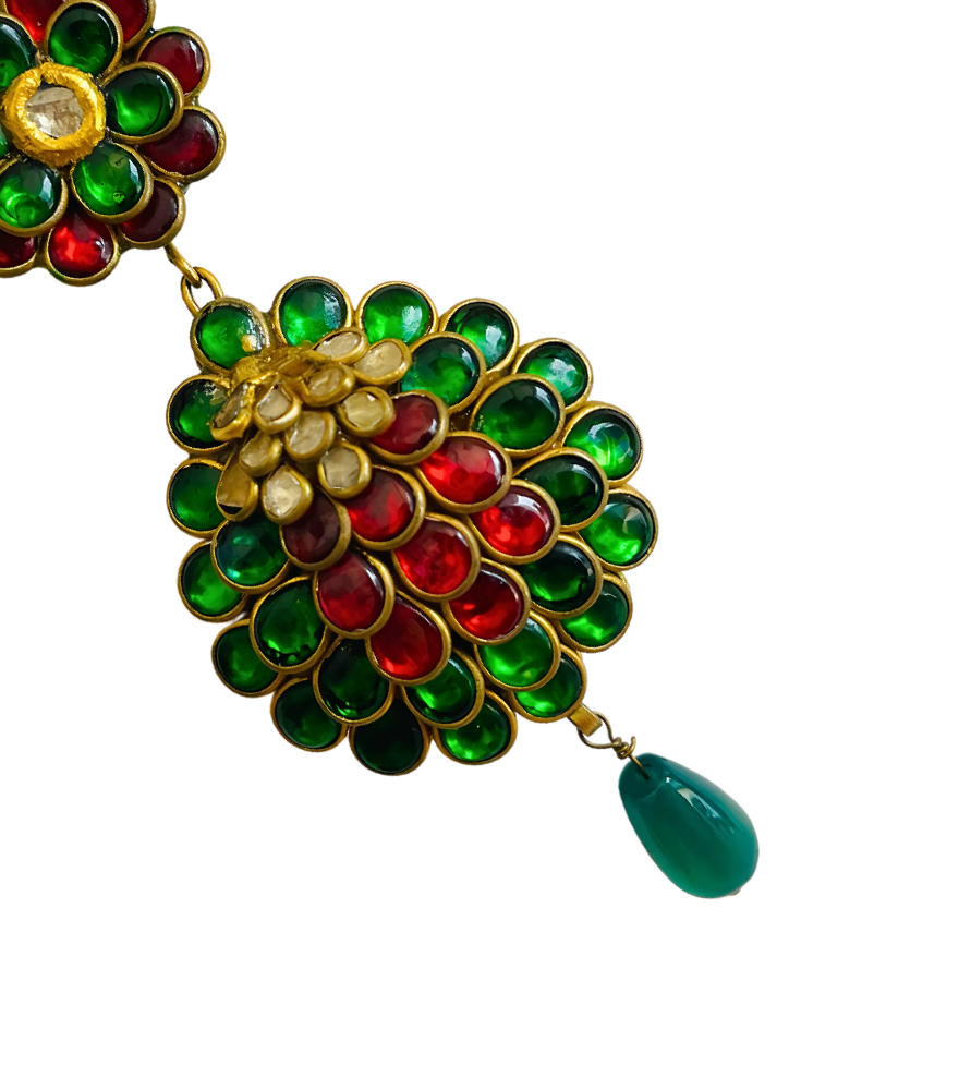 Simran Reversible Polki Earrings in Gold