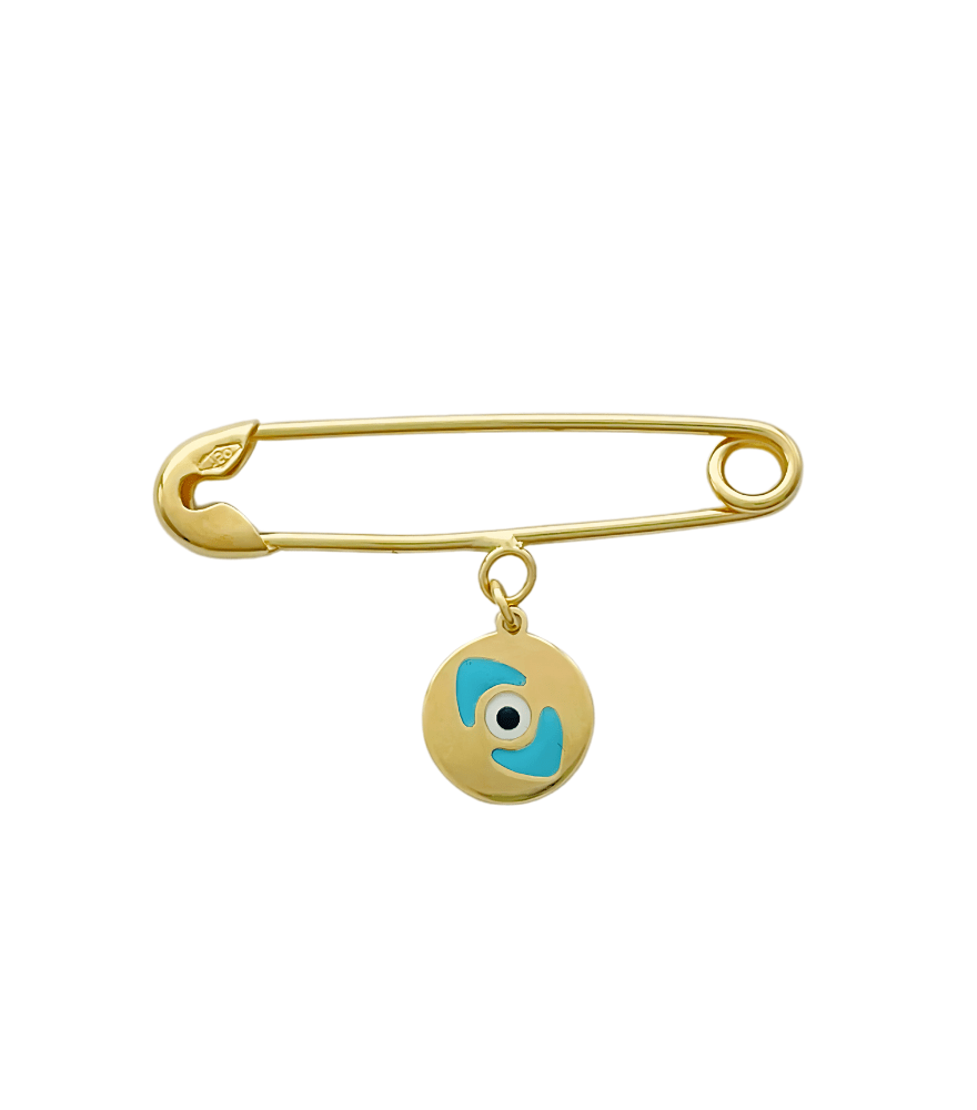 Rear View of Esma Brooch Pin in 18K Gold Regular 18k Yellow with Hallmark Stamp Metal One Size 0.8gms