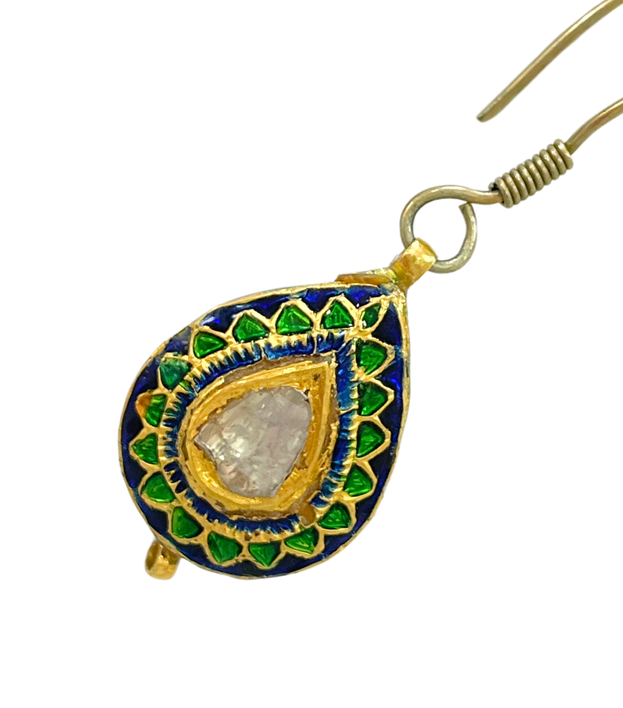 Aaravi Uncut Polki Dangle Earrings in 18k Gold