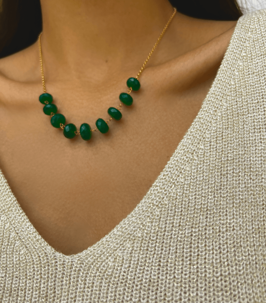 Saya Onyx Necklace in 18k Gold