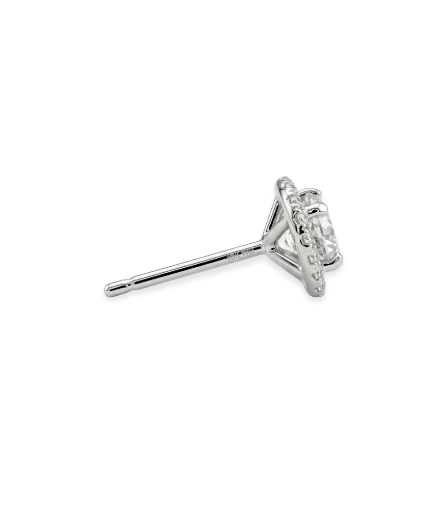 Rear View of Cosmos Single Stud in 18K Gold Jewelry for Pierced Ears 18k White One Size 0.4gms Yellow