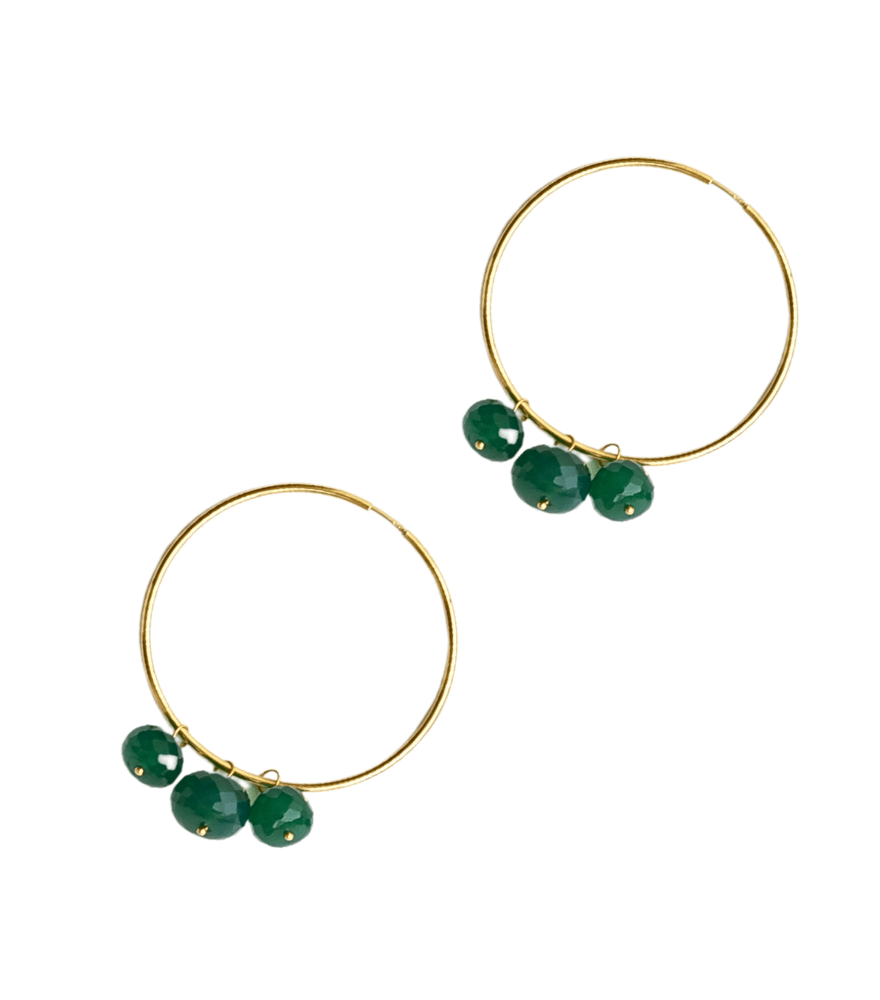 Rear View of Alia Onyx Earrings in 18k Gold Jewelry for Pierced Ears Yellow with Hallmark Stamp Metal One Size 6.8gms