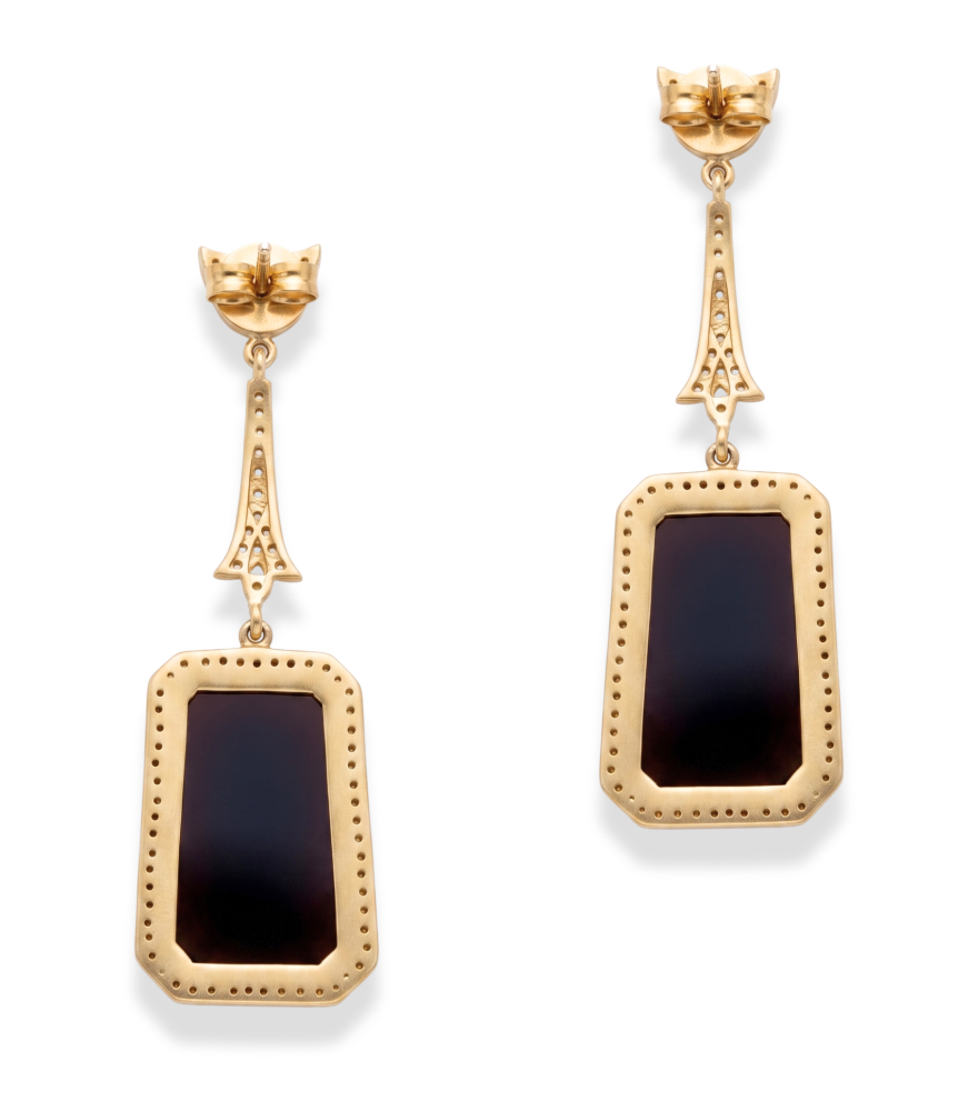 Rear View of Prisha Earrings Jewelry for Pierced Ears 925 Sterling Silver Metal One Size 20.2gms