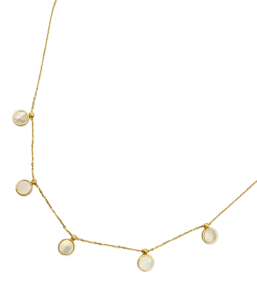 Nisa Mother of Pearl Necklace in 18K Gold