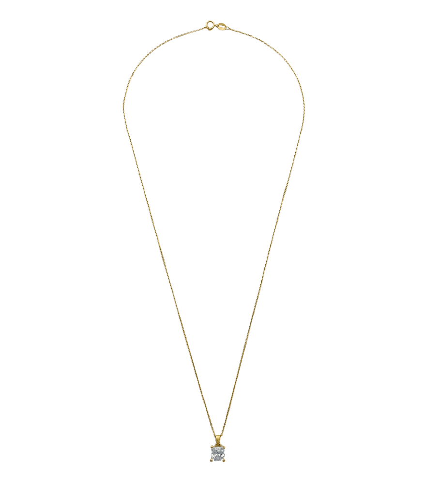 Rear View of Iman Pendant necklace in 18k Gold Adjustable Length Yellow with Hallmark Stamp Metal One Size 1.8gms