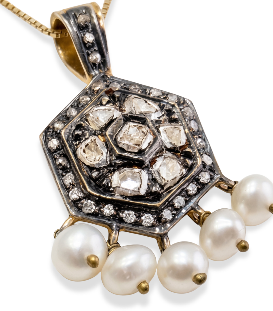 Closeup of Sasha Pendant Necklace Comfort Fit 18k Gold Plated 925 Sterling Silver One Size 8.2gms