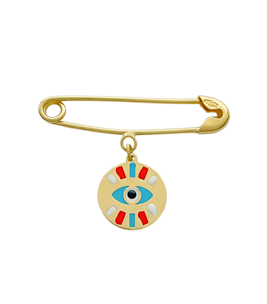 Front View of Amira Brooch Pin in 18K Gold Regular 18k Yellow with Hallmark Stamp Metal One Size 0.9gms