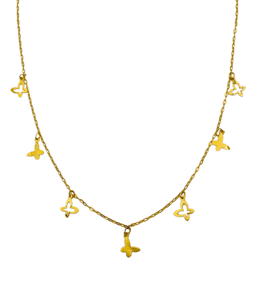 Eden Butterfly Charm Necklace in 18k Gold