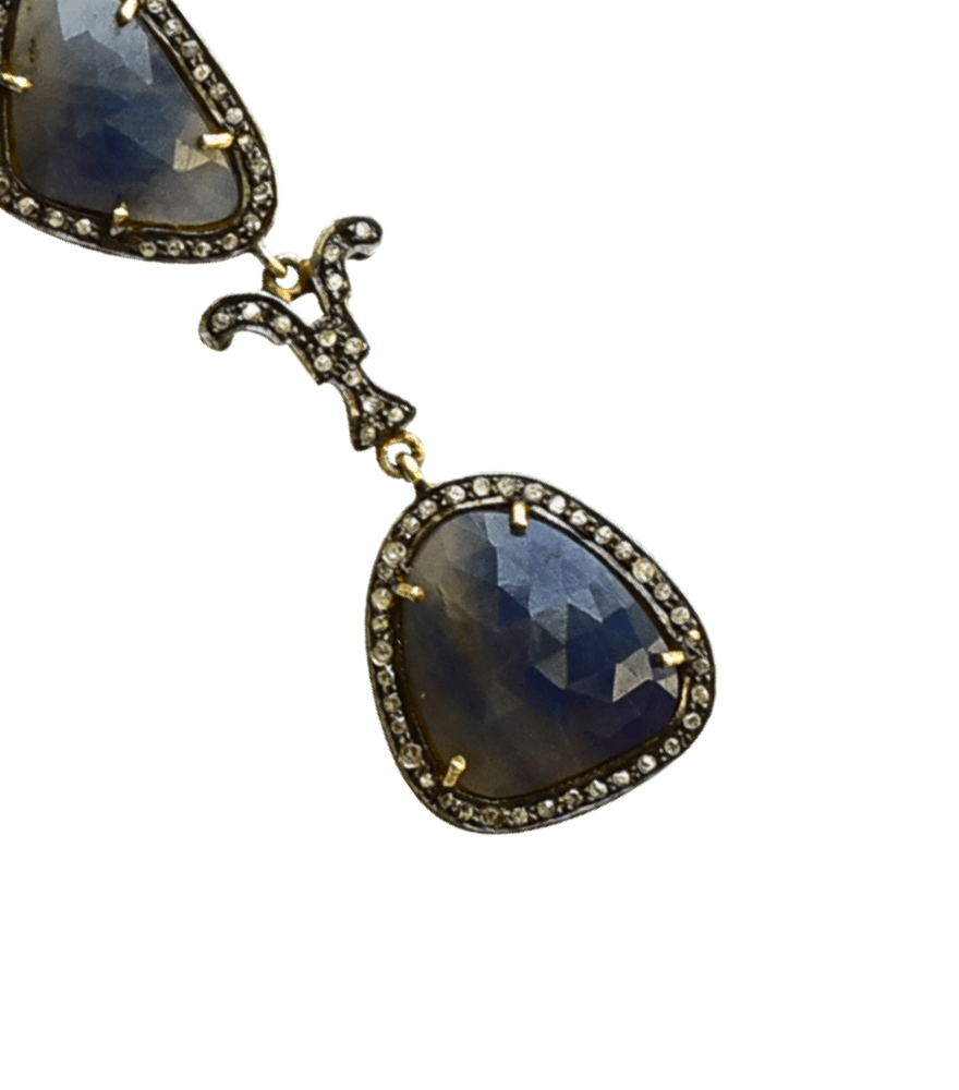 Closeup of Aasha Earrings Jewelry for Pierced Ears 925 Sterling Silver Metal Stone One Size 17.2gms