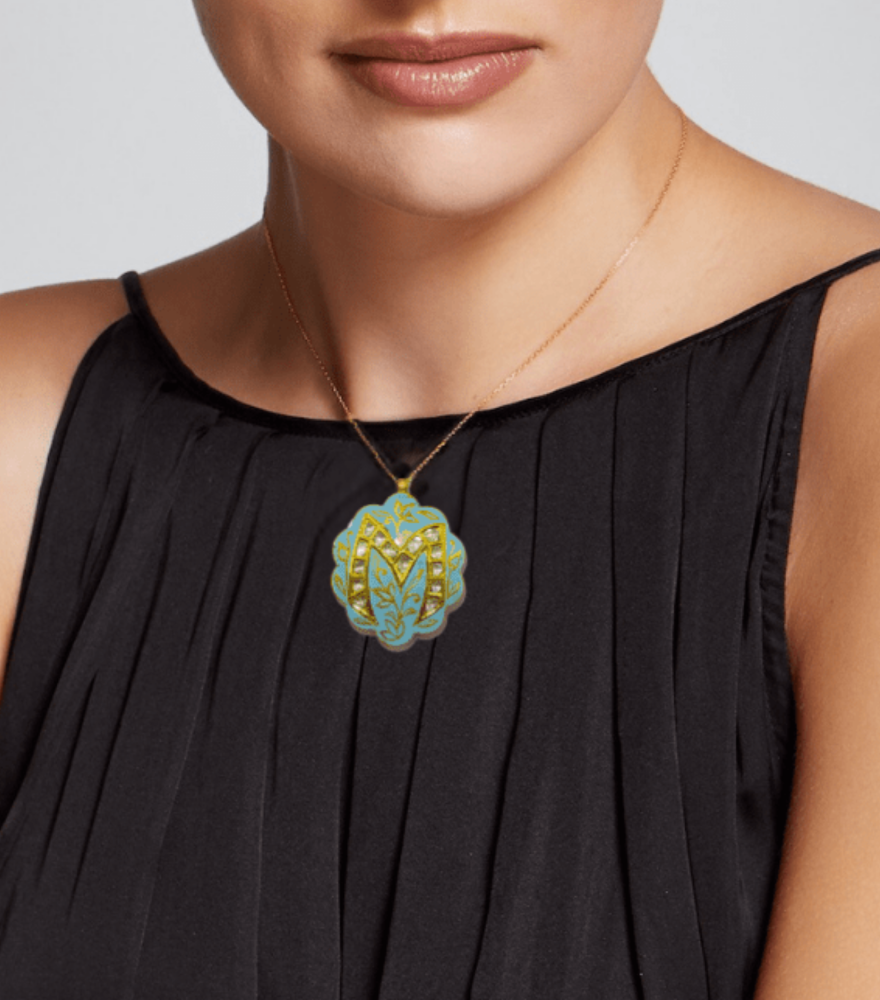 Akriti Polki Pendant in Gold