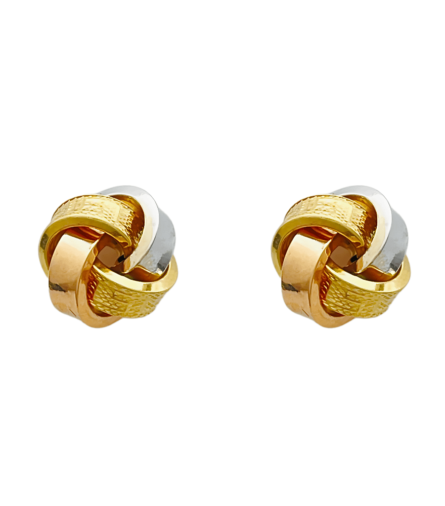Front View of Rosana Stud Earrings in 18k Gold Jewelry for Pierced Ears Yellow with Hallmark Stamp Metal One Size 2gms