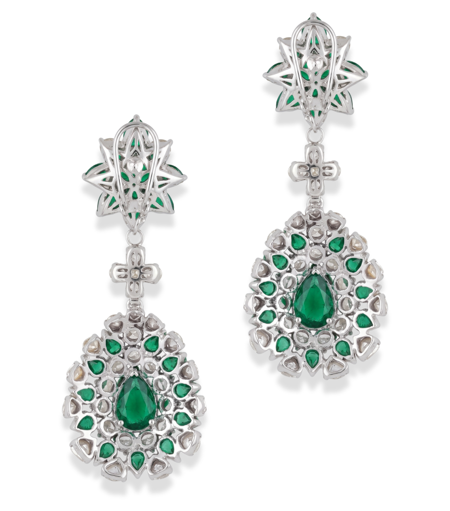 Rear View of Anisa Earrings in 18k Gold Plated Sterling Silver Jewelry for Pierced Ears 925 One Size 36.9gms