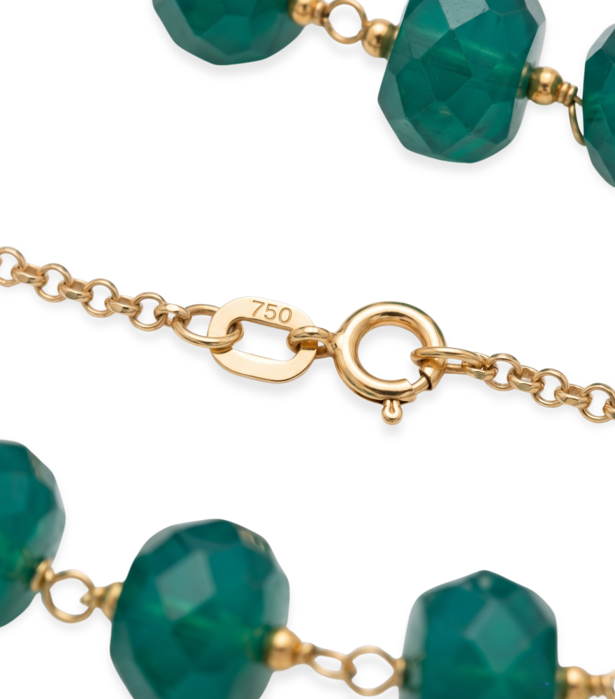 Rear View of Alia Necklace in 18k Gold Fixed Length Yellow with Hallmark Stamp One Size 36gms