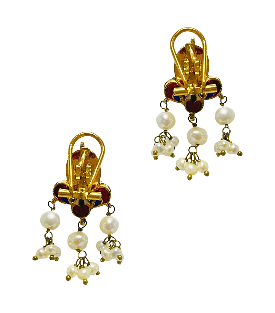 Vanshika Uncut Polki Earrings in 18k Gold
