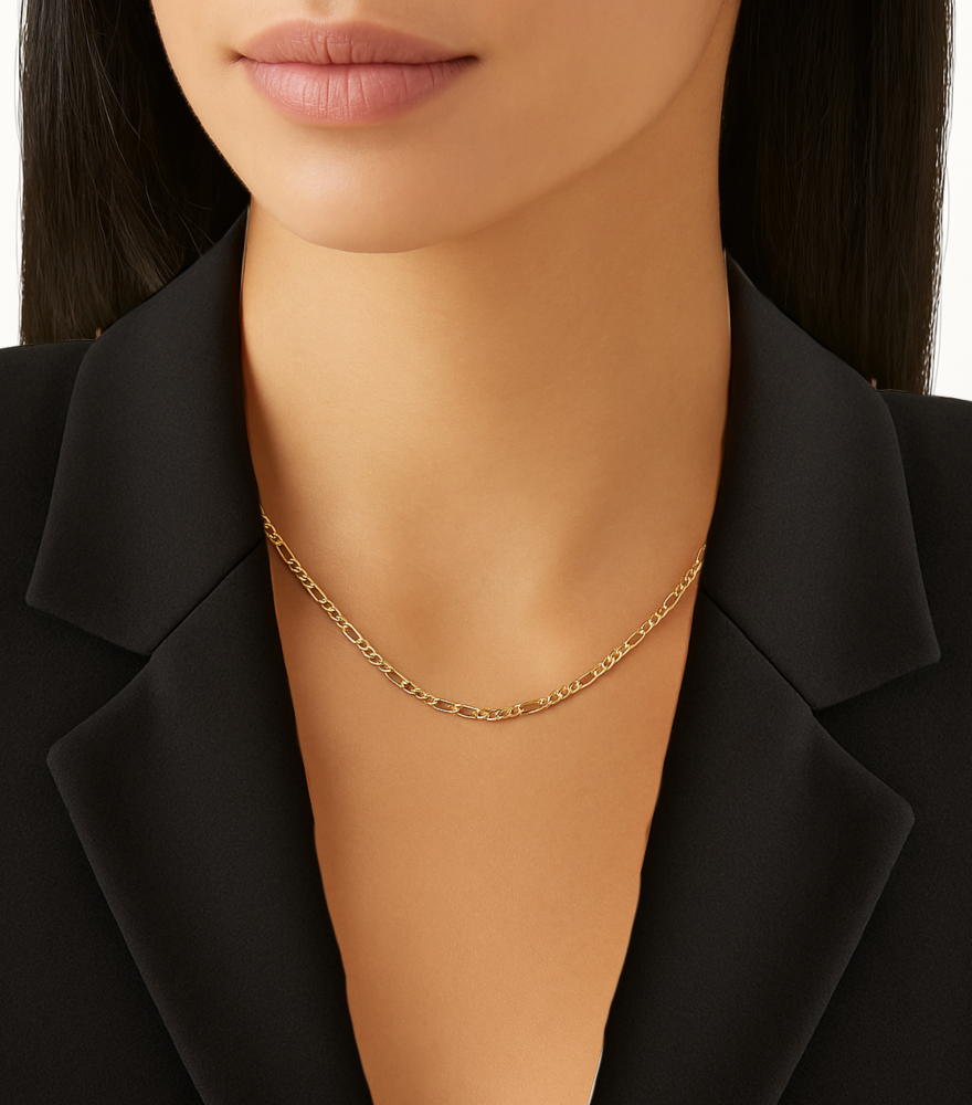 Chic Figaro chain necklace in 18k Gold