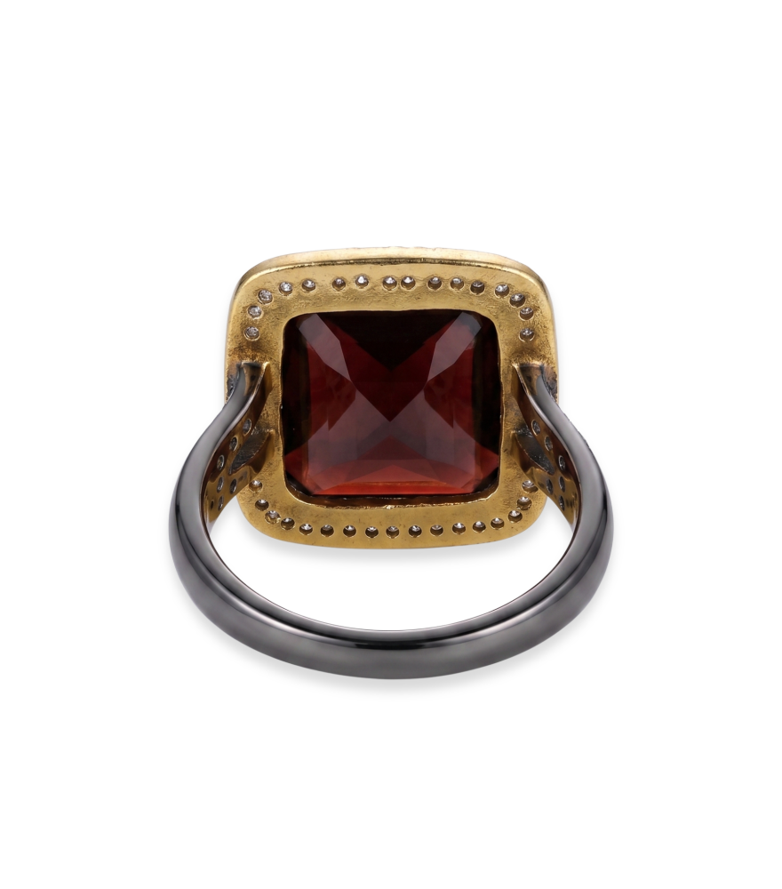 Rear View of Nargis Ring in Sterling Silver Comfort Fit 925 Metal One Size 8gms